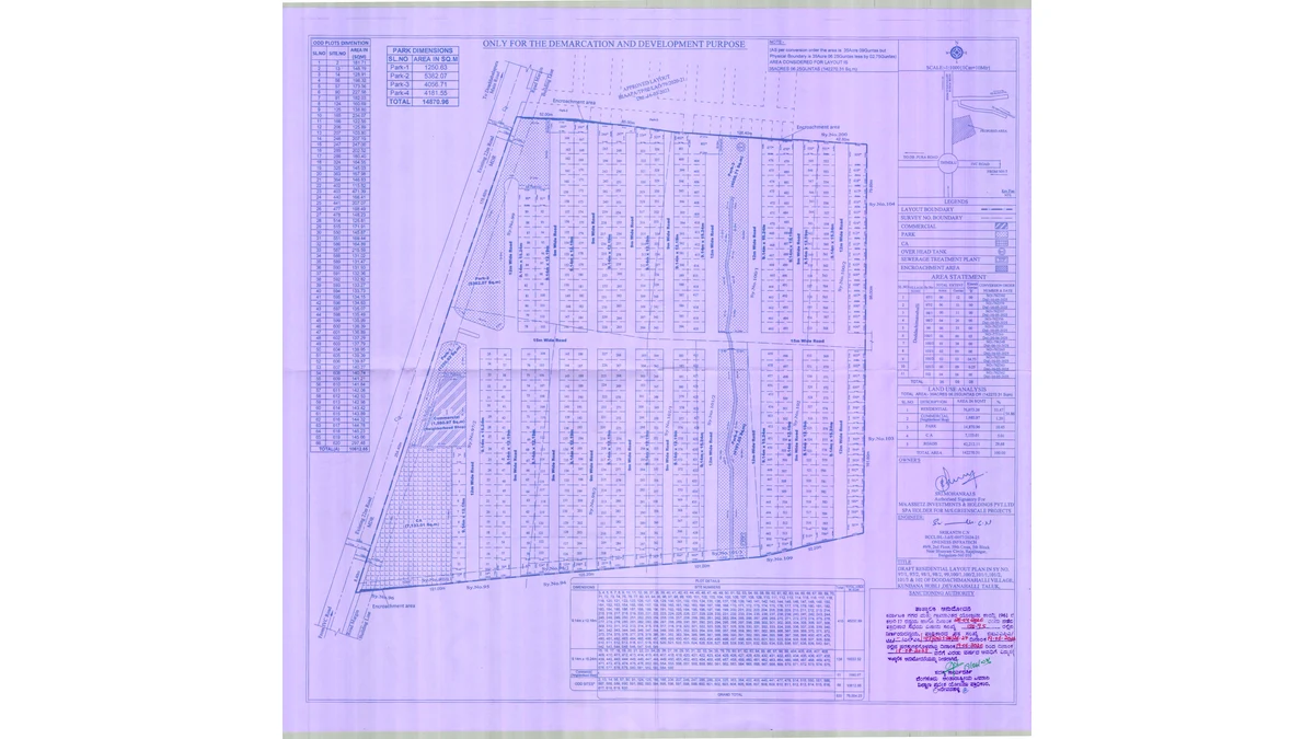 Assetz City of Palms sanctioned draft residential layout plan filed with K-RERA, 620 plots on 35.16 acres Assetz City of Palms sanctioned draft residential layout plan filed with K-RERA, 620 plots on 35.16 acres